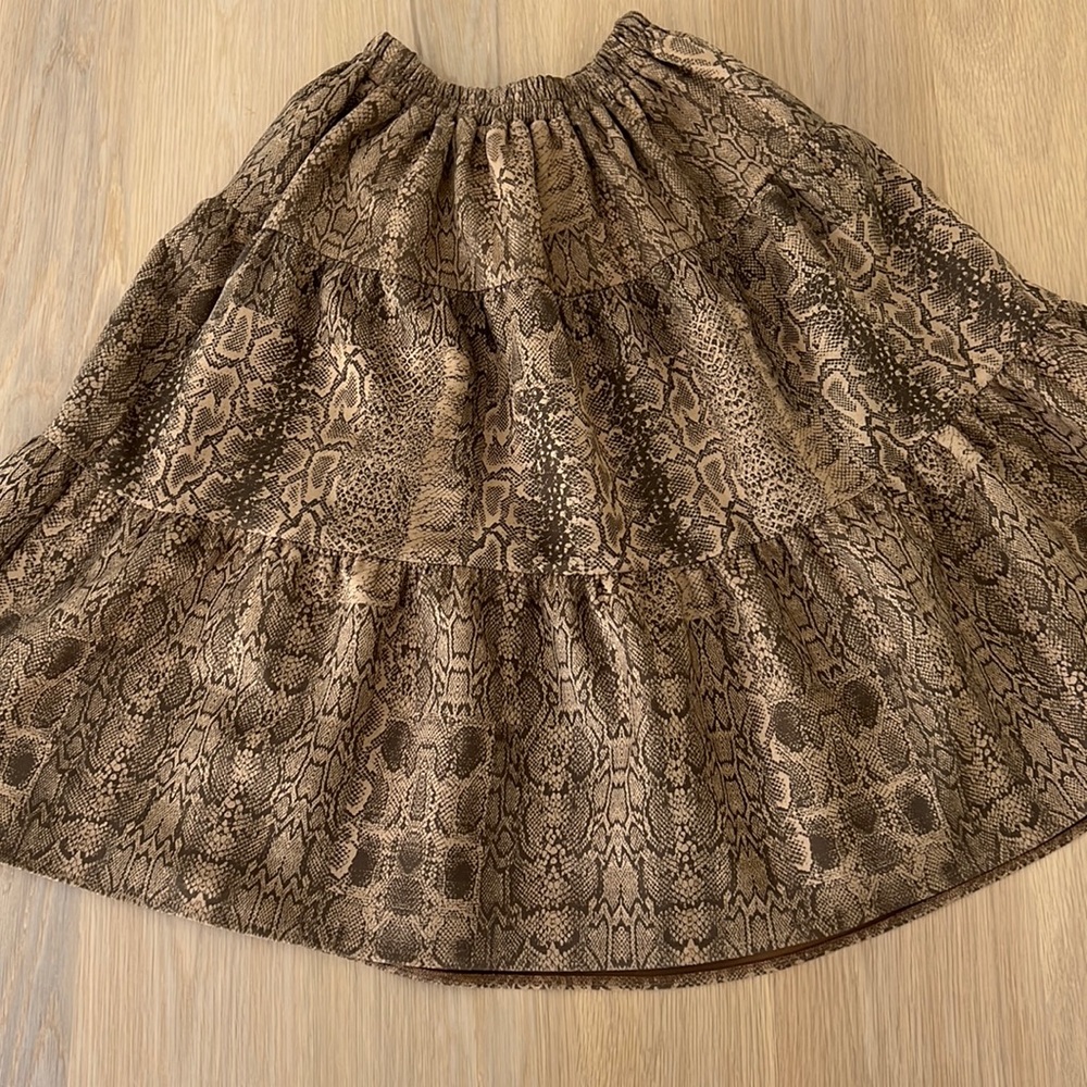 Women’s XS Snakeskin Print Midi Skirt